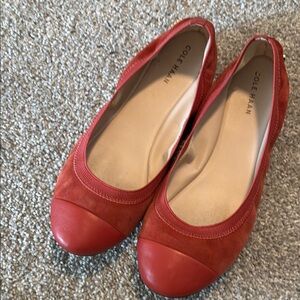 Cole Haan Orange Suede Leather Ballet Flats